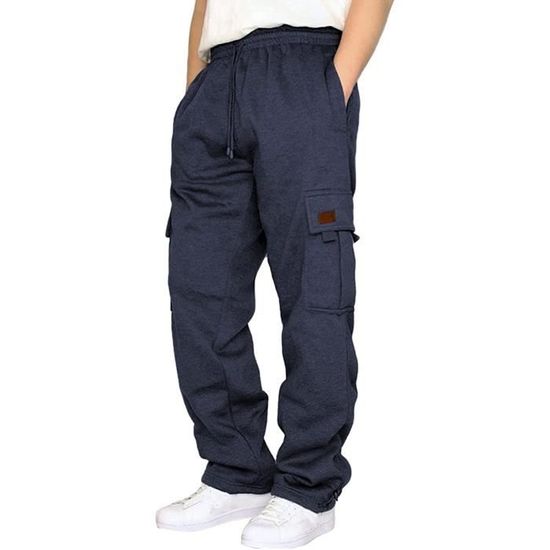Pantalon Homme Cargo Chino Jogging - 98% Coton, Taille élastique à Cordon, Coupe Slim Décontractée - 7