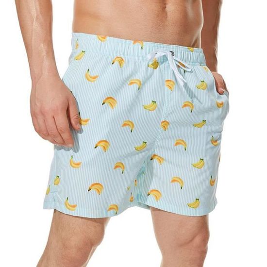 Foweknow Short D'été Court Pour Homme - Imprimé Hawaïen - Short De