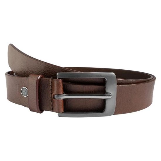 Ceinture Cuir Homme Fritzmann - Marron, Longueur 110cm, Largeur 4cm - Boucle Tête De Sanglier