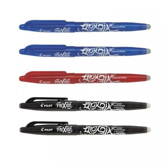 Lot de 2 stylos FriXion Ball Bleu 0,7mm + 1 gomme FriXion + 2 recharges  FriXion Ball Bleu 0,7 mm Pilot - Cdiscount Beaux-Arts et Loisirs créatifs