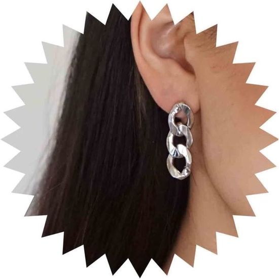 Boucles D'Oreilles Gothiques LaVenty - Style Punk, Diable, Pour Costume Et Fêtes - Argenté