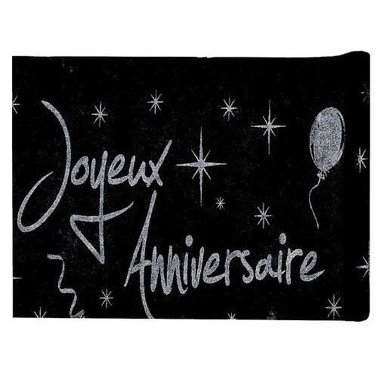 Chemin De Table Anniversaire Noir Et Argent X1 Ref 4701 Achat Vente Decors De Table Cdiscount