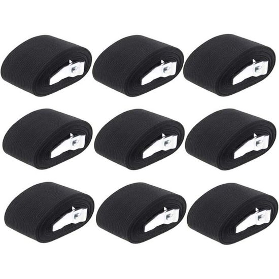 Lot De 4 Sangles D'arrimage 2m X 20mm – Kit De Fixation Avec Sangle De Serrage – Noir