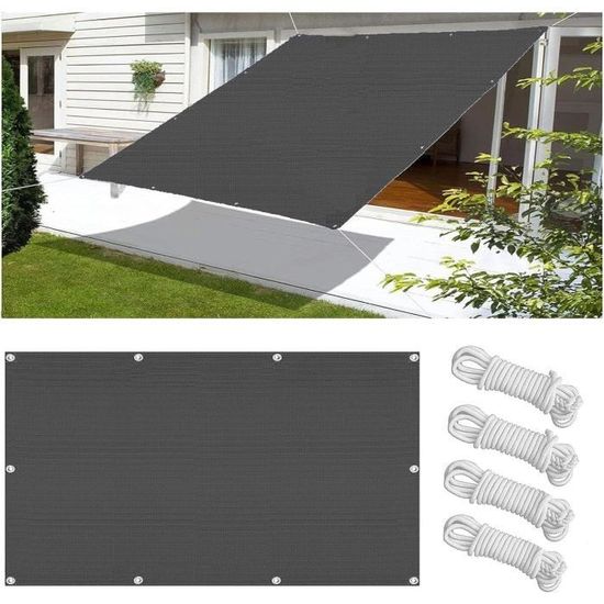 Voile D'ombrage Imperméable 0.6x5m - Protection UV 98% - Polyester Avec OEillets - Pour Terrasse, Jardin, Balcon
