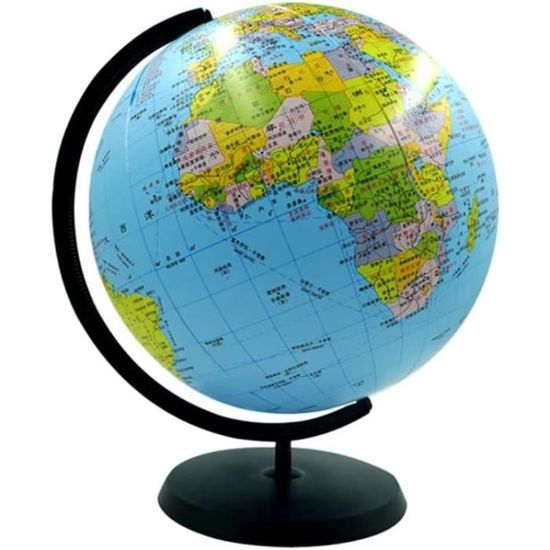Globe Terrestre Rotatif 720° - 20 Cm, Cadre Or, Parfait Pour Décoration Et éducation Des Enfants
