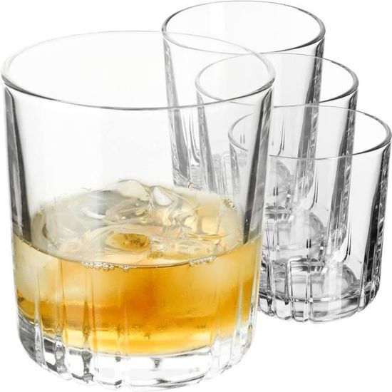 Verres à Boire 200ml - Lot De 6 - Verre Épais Transparent - Pour Eau, Jus, Cocktails - Lave-Vaisselle Safe