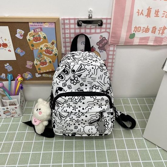 Sac à dos en toile pour école d'épaule - Purple - Femme