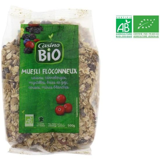 Muesli floconneux aux fruits rouges 500 g Cdiscount Au quotidien