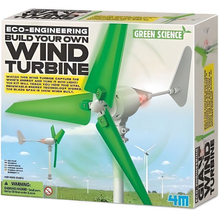 Kit de fabrication éolienne Green Science - 4M - Envergure 34cm - Mixte - Vert