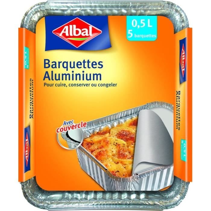 ALBAL Set 5 Barquettes Aluminiums - 0,5 L
