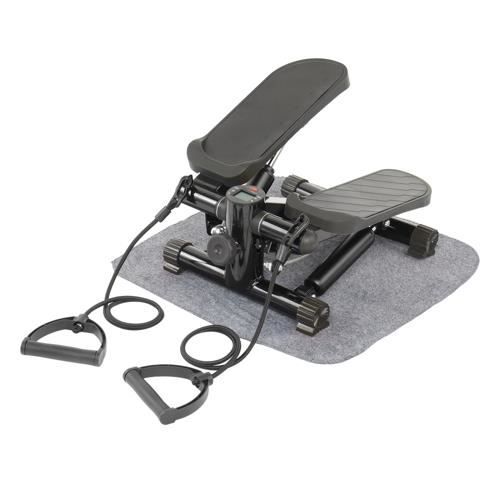 Stepper de Marche Aérobic Pliable avec Affichage et Cordes Elastiques - 40*33*20cm - Noir