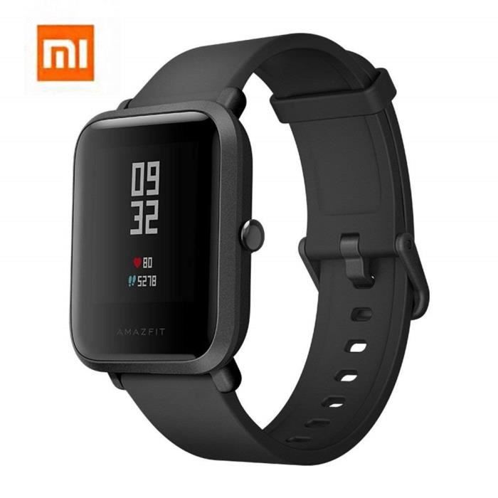 Amazfit Bip Xiaomi Smartwatch Montre Connectée Bracelet GPS de Running Tracker d'activité Cardio Version Internationale Noir