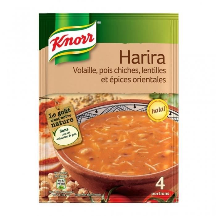 Knorr Harira Volaille Pois Chiches Lentilles et Épices Orientales 115g (lot de 6)