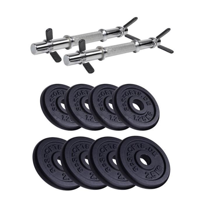 halteres de 20 kg sans filetage avec 4x1,25 4x2,5 kg plaques de poids en fonte