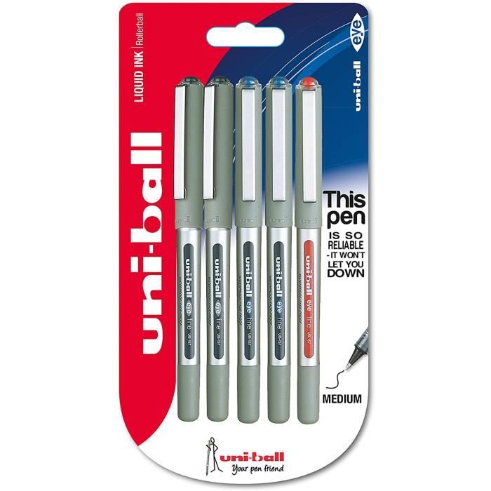 STYLO Uni-Ball Eye Fine UB-157 Stylo roller Couleurs assorties Lot de 5748