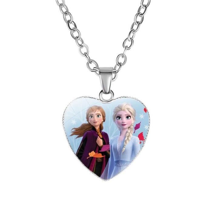 Poupées - Poupons,Reine des neiges 2 amour collier enfants dessin animé Elsa princesse Anna en forme de coeur pendentif - Type 5