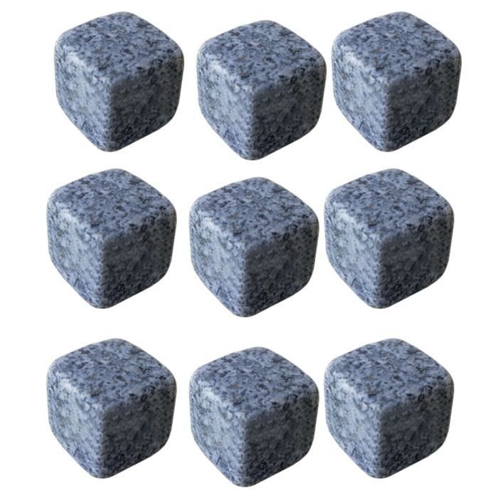 9 pcs whisky Ice cube granit pierres Vin Boissons refroidisseur cubes accessoires vin