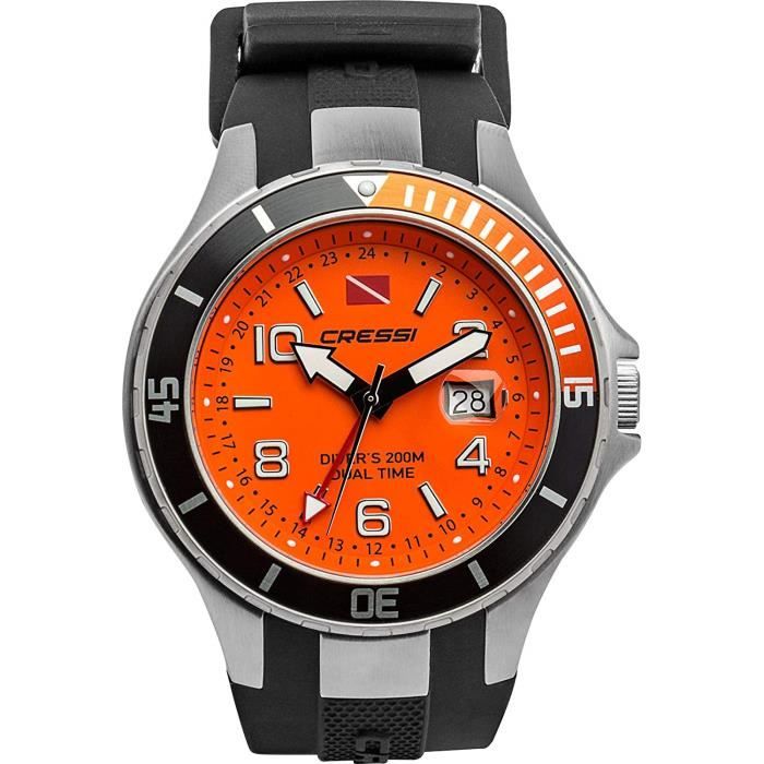 Cressi Traveller Dual Time Professional Montre de Plongée 200m/20ATM Unisex