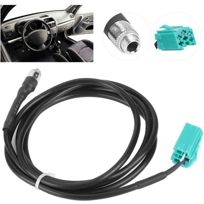Câble Adaptateur D'Entrée Aux Cordon Audio Jack 3.5Mm Adapté Pour Renault Clio Megane Kangoo Espace Twingo -NIM