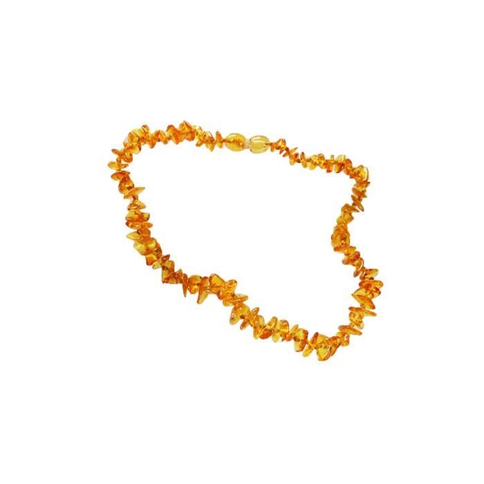 Nildor Collier d'Ambre Bébé Perles Chips Dorées 33cm Ref A300