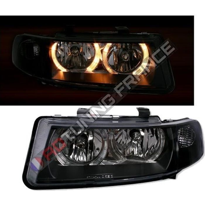 2 FEUX PHARE AVANT ANGEL EYES SEAT LEON 1 + TOLEDO 2 A FOND NOIR