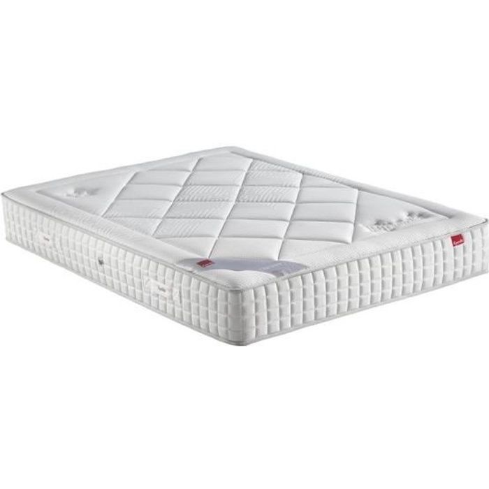 Matelas Epeda VELOURS Ressorts Multi-Actifs + Viscoélastique 160x200 Blanc