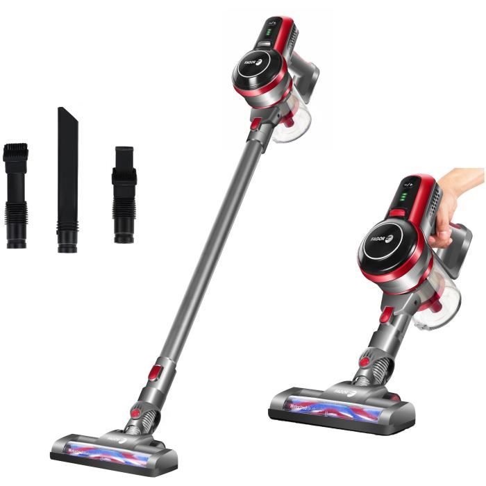 FAGOR FG3310 - Aspirateur Balai 2 en 1 sans fil - Autonomie 40min - Brosse motorisée - Tête pivotante 180° - Bac 0,8L