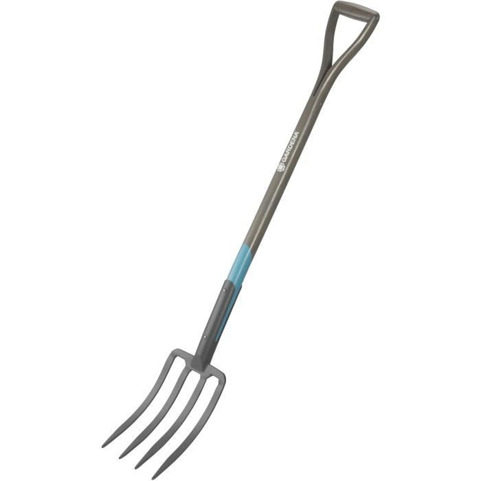 GARDENA Fourche à bêcher NatureLine®– Manche bois 100% FSC® – Poignée ergo en D – Dents acier trempé – Garantie 10 ans (17002-20)
