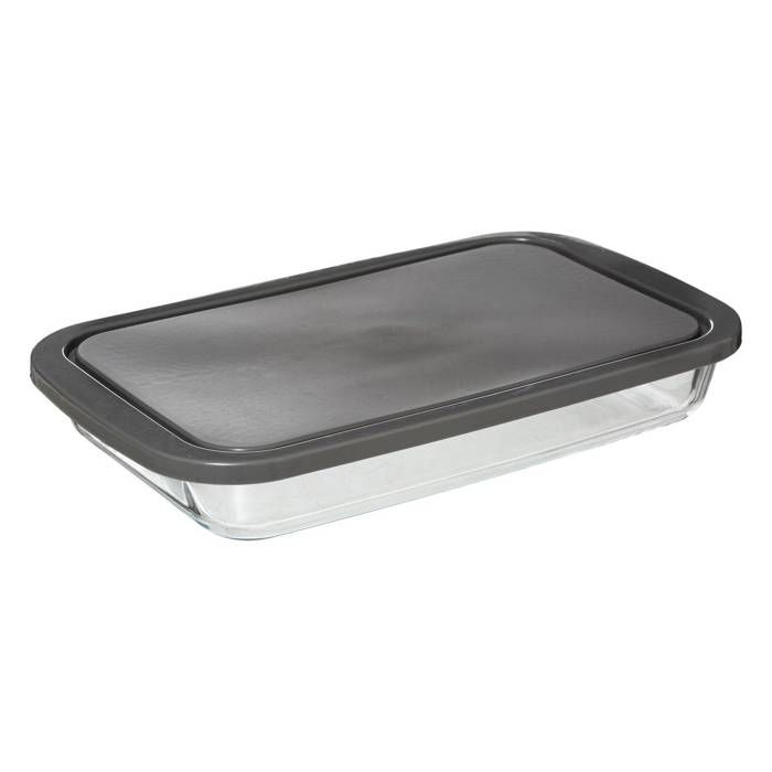 PLAT DE CUISINE RECTANGULAIRE -COUVERCLE- 35CM TRANSPARENT