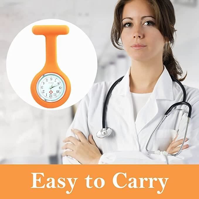 Montre trotteuse infirmière à Gousset en Silicone avec Broche Mouvement Quartz Accessoires médicale Professionnel pour soignants
