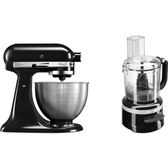 Pack KITCHENAID Classic robot pâtissier 5K45SSEOB et robot multifonctions 5KFP0719EOB - Noir onyx