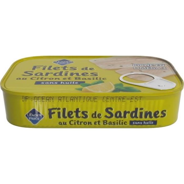 Filets de sardines au citron et basilic - 81g