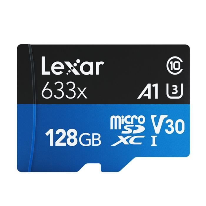 Carte Lexar 633x 128GB TF carte Micro SD haute performance Class10 U3 A1 V30 carte TF haute vitesse pour téléphone caméra Dashcam
