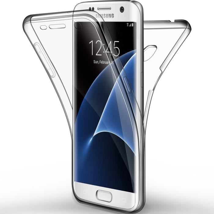 Coque Etui Samsung Galaxy S7 Edge, Silicone Gel Case Avant et Arrière Intégral Full Protection Cover Transparent TPU Housse