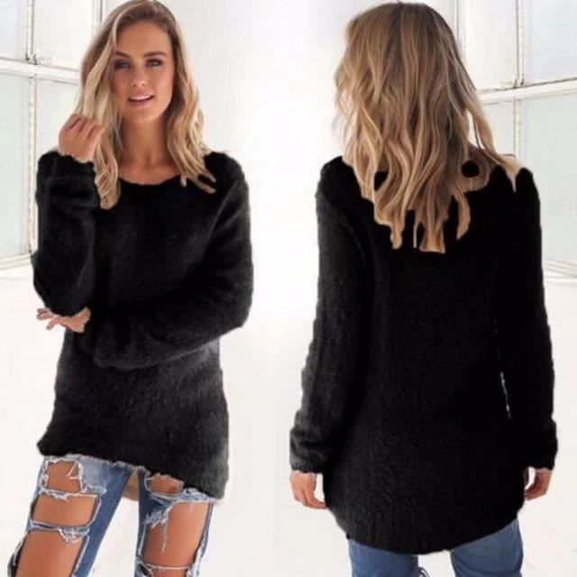 Femmes Chandail Pull Nouvelle Mode Automne Hiver Femmes Col Rond Pull Femme Hedging Lâche Pull Casual Solide Couleur Chandails