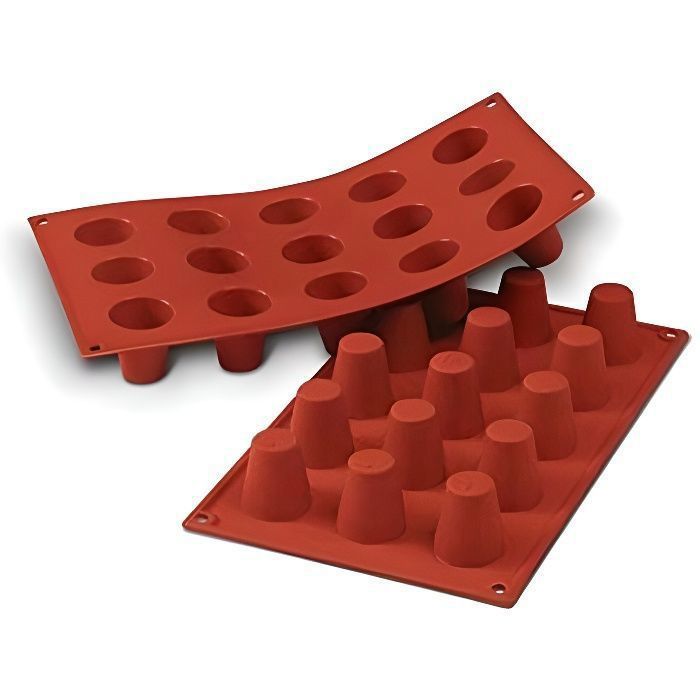Silikomart 20.019.00.0060 SF019 Moule Baba Taille Mini 15 Cavités Silicone Terre Cuite SF019-C