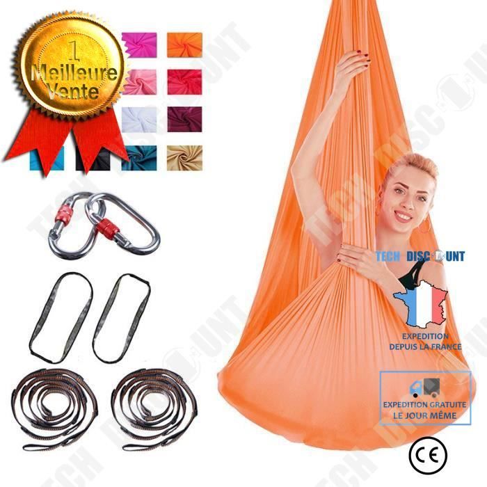 TD® Accessoires Fitness - Musculation,Yoga aérien hamac volant Yoga ceinture soie balançoire Anti gravité formation - Type Orange