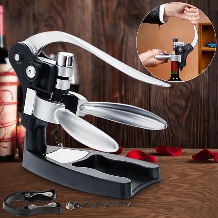 Tire Bouchon Capsulleur à Levier Ouvre Bouteille de Vin Champagne Bière Sommelier Métal Ouvreur Noël Party Fête