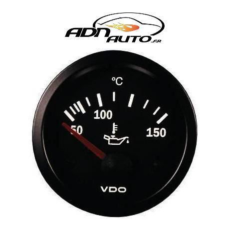 Manometre Temperature huile - fond noir - Diame...