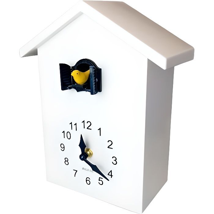 Walplus horloge murale coucou 25 x 20 x 10 cm PVC blanc/noir
