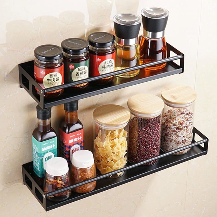 IIIOIIIA Étagère Magnétique Pour L'organisation De La Cuisine, étagère à épices Magnétique De 76,2 Cm Au-dessus De La Cuisinière, Organiseur à épices De 10,2 Cm De Profondeur Avec Bordure Tout Autour