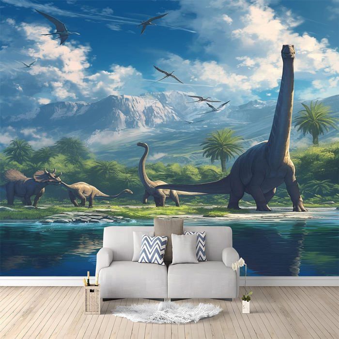 XLMING Salon Géométrique 3d Stéréoscopique TV Fond Papier Peint Netflix