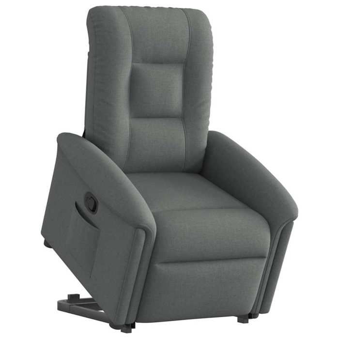 vidaXL Fauteuil inclinable Gris foncé Tissu chaise inclinable fauteuil inclinable pour personnes âgées fauteuil releveur 3303255