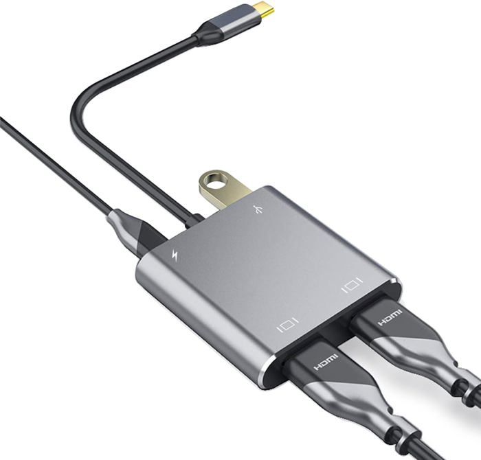 Hub USB-C 4 En 1 - Ports : USB-C, USB 3.0 (5 Gbit/s), USB 2.0 - Aluminium, Pour PC Portable, Tablette, Smartphone - 9