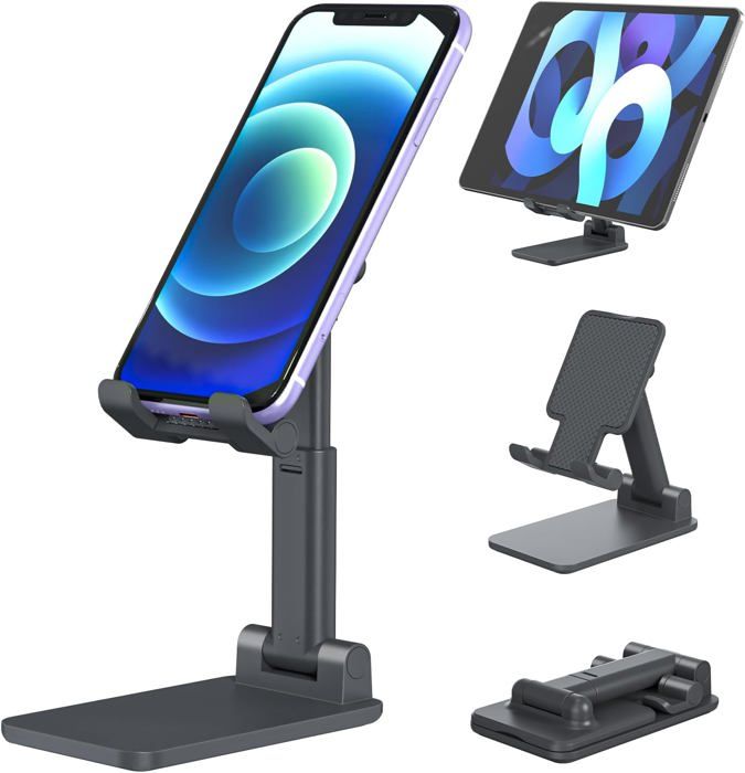 Support Pliable Universel Pour Téléphone Et Tablette - Alliage Aluminium Réglable - Argent