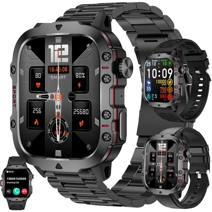 Montre Connectée Homme Avec Appel Bluetooth 1 96 Amoled Smartwatch Avec 123 Modes Sportifs 5Atm Étanche Tracker DActivité S