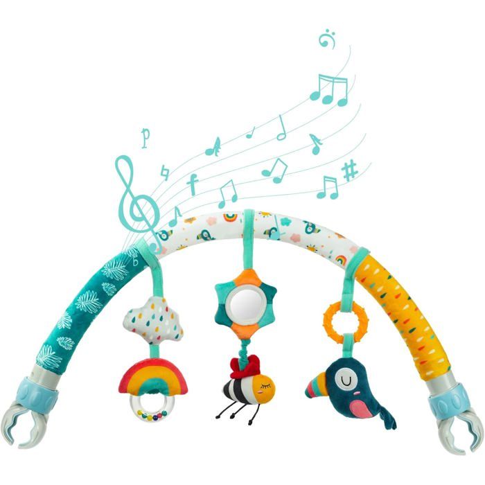 Arche De Voyage Pour Poussette Universelle – Avec Hochet, Anneau De Dentition – Jouet Bébé 0-3 Ans – Coloré - 3