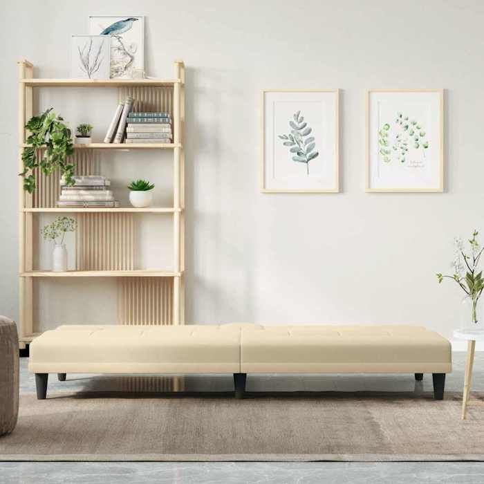 Remise CLIC-CLAC Canapé Lit Convertible 2 Places avec porte-gobelets crème tissu JILIMAISON2025 89140633
