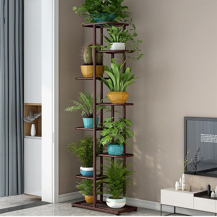 Étagère à Plante Porte Plante Multifonction Créatif Escalier à Fleurs Décoratif H 91cm marron
