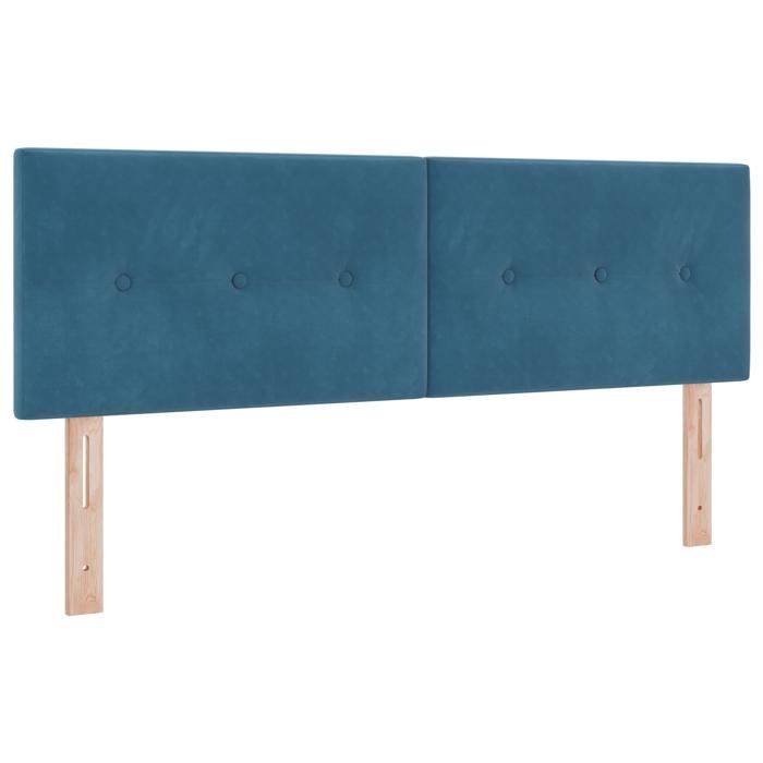 PROMOTION Buffet bahut - Armoire de rangement - LED - velours bleu foncé 80 cm capitonné 52310 - BestMeuble